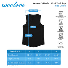 Women's Merino Wool Tank Top Lightweight Activewear Shirt